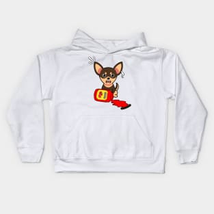 Funny small dog spilled tomato ketchup Kids Hoodie